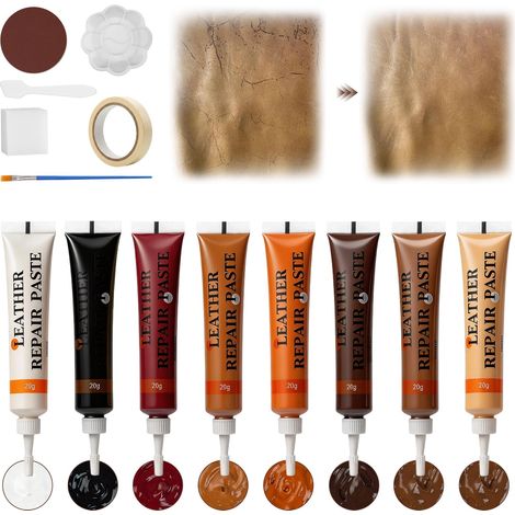 Kit Reparation Cuir 8 Couleurs, Pâte Réparatrice Cuir pour Réparer Rayures (1/5)