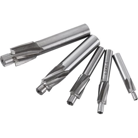 5pcs Fraise à Chanfreiner Outil de Défonceuse Foret à Rainurer M3-M8 4 Dents HSS-AL (1/5)