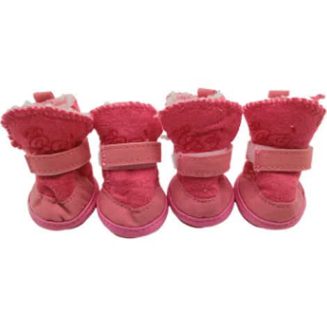 4 bottes pour chiens, antidérapantes, doublure polaire, semelle caoutchouc, pour petites races (1/5)