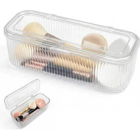 Make-up-Pinselhalter, Make-up-Aufbewahrung, Make-up-Pinsel-Organizer, Transparente Plexiglasbox, Badezimmeraufbewahrung, Deckelorganizer, Werkzeugaufbewahrung, Acryl-Haustierbox (1/5)