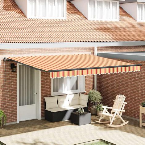 vidaXL Auvent rétractable Jaune et Orange 400 × 300 cm