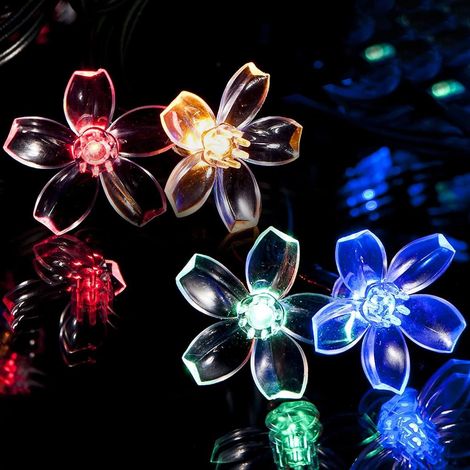 Guirlande Lumineuse LED - 60 LED Multicolores - Solaire Extérieure - Avec Batterie Rechargeable - Pour Jardin Terrasse Balcon - 1 Pièce (1/4)