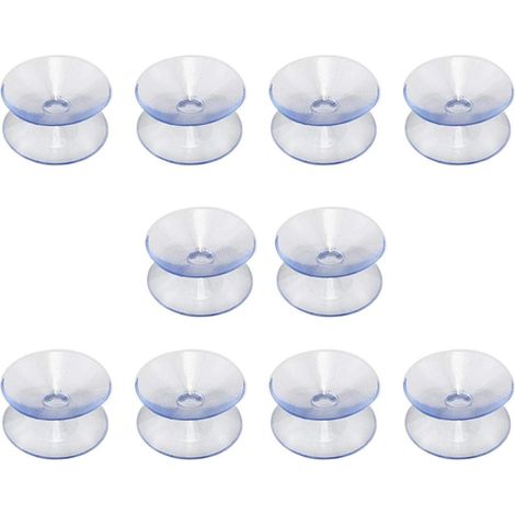 Lntyq Lot de 10 ventouses double face en caoutchouc de silicone pour dessus de table - Compatible avec plateau en verre - Ventouse transparente sans crochets - Taille : 35 mm
