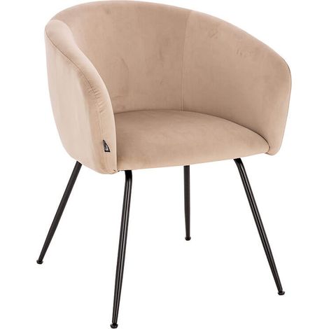HOME DELUXE - Sedia da pranzo in velluto con braccioli ARIA  Colore: Beige, Quantità: 1 (1/5)