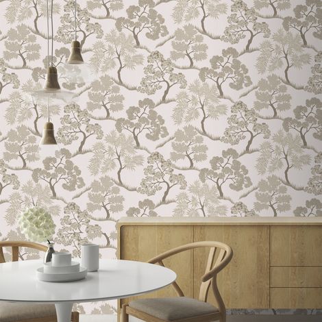 Papier peint intissé Arbres 1005 x 52cm Beige, or (1/5)