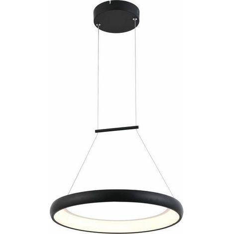 Suspension moderne noire anneau Ø40 LED 24W Reality