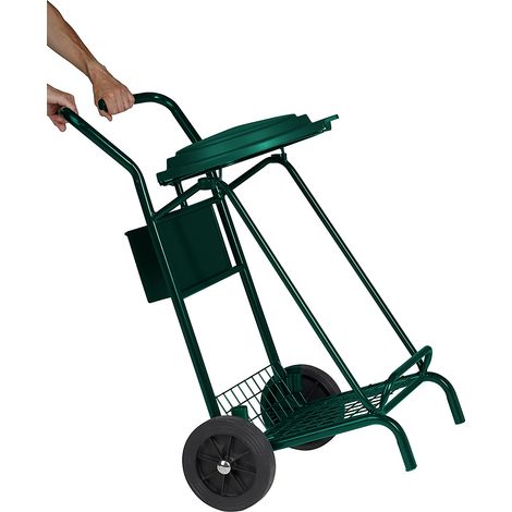 Chariot de voirie Mobisac - avec couvercle - roues caoutchouc - 110l - vert mousse - RAL 6005 (1/5)