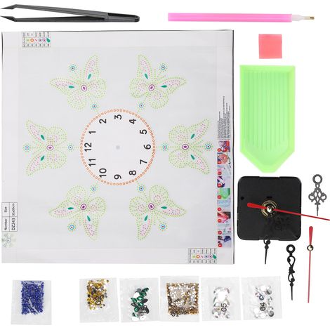 Horloge murale à faire soi-même avec broderie diamant pour le salon, grand format luxueux, design créatif avec diamants apparents, horloge décorative DZ243 (1/5)