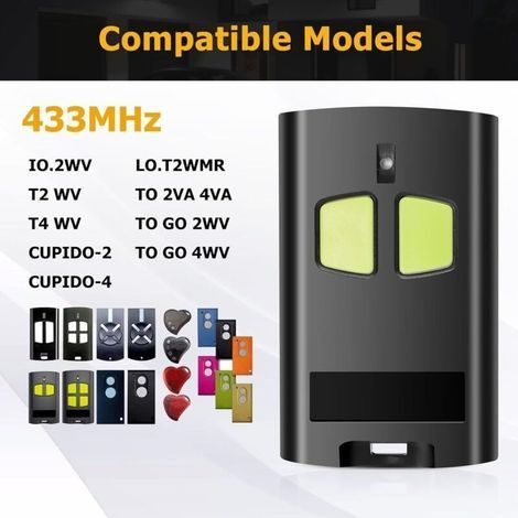 3Pcs Telecommande Portail Compatible avec Benincà TO.GO 2VA, Telecommande Garage 433,92 MHz 2 Canaux, Télécommande avec double codage Advanced Rolling Code et Rolling Code (1/4)