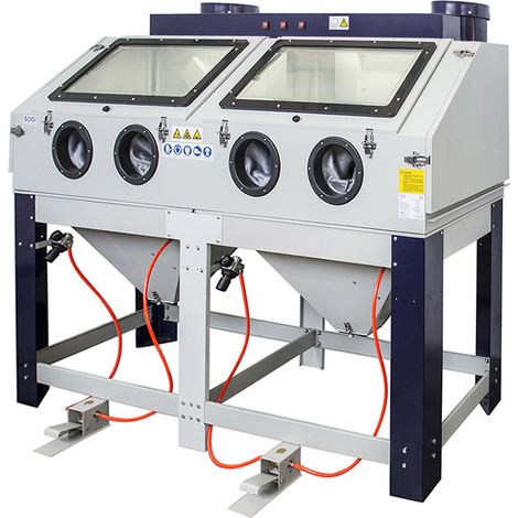 Sabbiatrice doppia grande cabina di sabbiatura pallinatrice con doppio aspiratore SOGI S-400 (1/5)