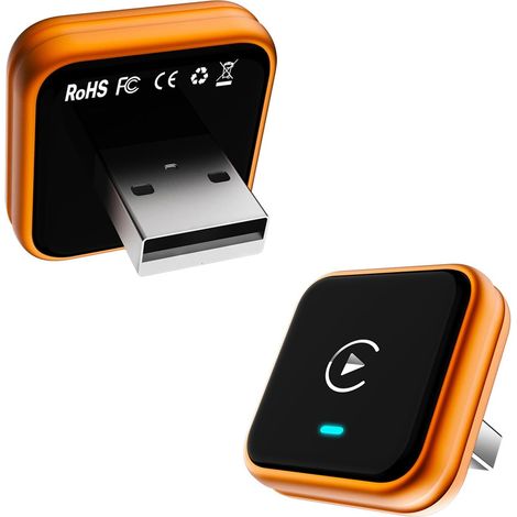 Filaire vers sans fil Carplay et Android Auto Systèmes intelligents USB Plug and Play Smart Mini adaptateur Box BT 5.3 Adaptateur CarPlay sans fil pour voiture Carplay filaire d'usine Android Auto (1/5)