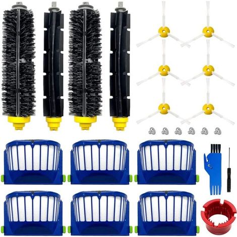 Kit de pièces de rechange pour robot iRobot Roomba 600 Series 694 676 675 692 695 677 671 655 645 690 680 660 650 620 614 & 500 Series 595 585 564. 2 poils et 2 brosses batteuses, 6 fi (1/5)