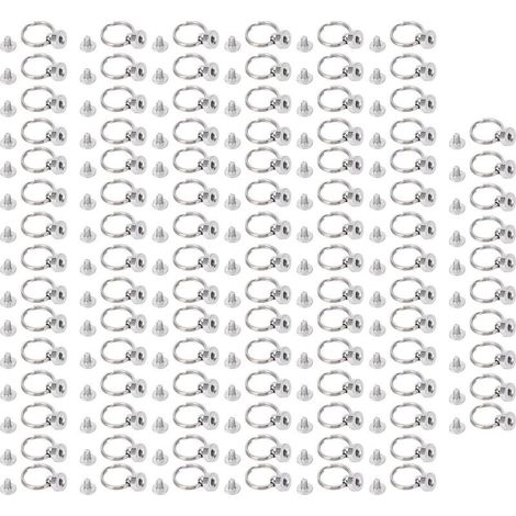 100 rivets tête ronde argent double cercle anneaux de tirage cuivre DIY sans bavure vis dos clous tête pour coque téléphone 8mm (1/5)