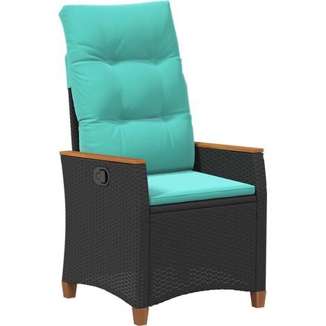Maison Exclusive - Verstellbarer Gartenstuhl Schwarz und Türkis 6