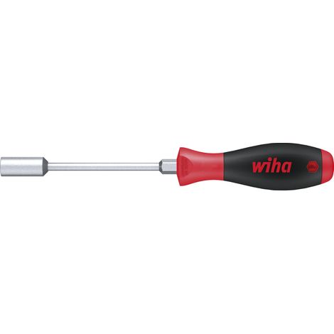 Wiha Tournevis SoftFinish® Tournevis à douille six pans, système métrique avec lame ronde et écrou six pans 6.4 mm x 1/4" x 125 mm (02837)