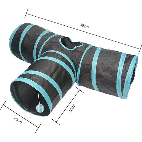 Tunnel Pour Chat 3 Voies - Tube De Tunnel Pliable Pour Animaux De Compagnie Jouet Intéractif A Chat - Chiots, Lapins (1/5)
