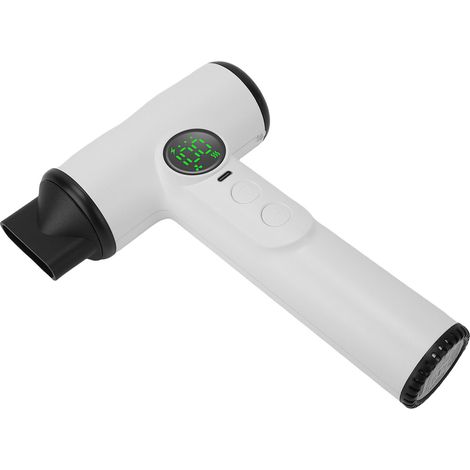 Sèche-cheveux sans fil 100 Grear, Rechargeable, 30000 tr/min, vent froid et chaud, Portable, pour dortoir d'étudiants, blanc (1/5)