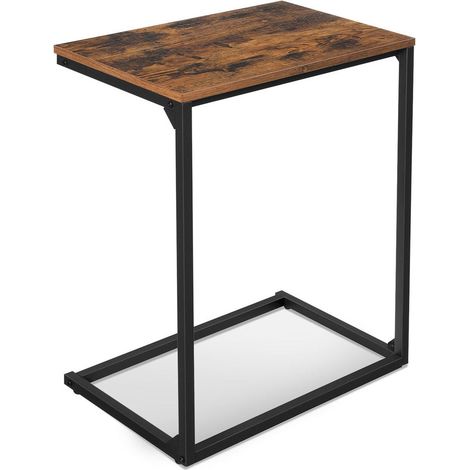 Mesa auxiliar mesa de centro mesita de noche mesa de cama para dormitorio salón estructura simple estable estilo industrial 66 cm marrón rústico y negro 120002998 (1/2)