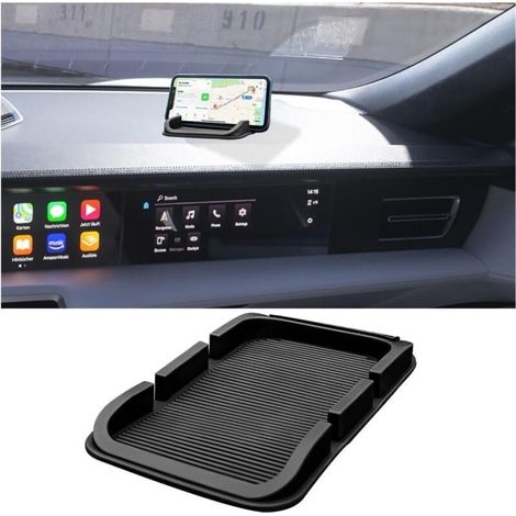 Tapis De Téléphone Antidérapant, Plateau De Tableau De Bord De Téléphone De Voiture, Tapis Antidérapant pour Tableau De Bord, Organiseur Multifonction 3 en 1 pour Tableau De Voiture Imperméable (1/3)