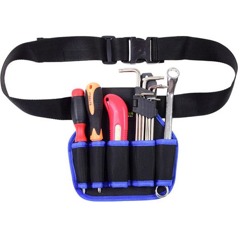 Sacoche à Outils Professionnelle, Ceinture à Outil d'électricien, Pochette D'électricien Professionnel, Sac Outils(Bleu) (1/5)