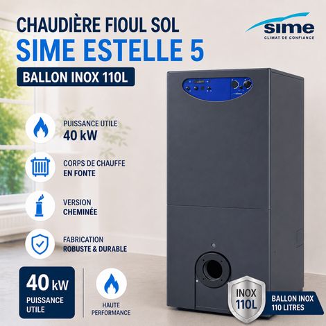 Chaudière fioul 40 kw SIME Estelle 5 Ballon inox 110L