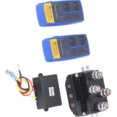 Treuil 12V 500A Relais Contacteur Kit Télécommande pour Treuil 8000-12000lb Camion Jeep ATV SUV (1/5)