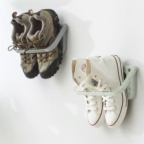 Porte-chaussures Murale Pliable - Support pour Chaussures à Accrocher - PP - Pour Couloir Salle de Bain Balcon - 4 Pièces (1/5)