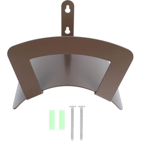 Support de Tuyau D’arrosage Extérieur Mural en Fer Marron Rangement Mural Fiable pour Petit Jardin et Patio, Organisation Soignée des Tuyaux, Usage Extérieur (1/5)