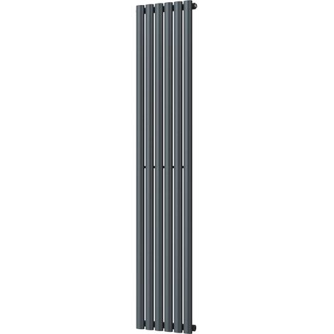 Omeara - Anthracite Designer Radiator H1800mm x W348mm Single Panel - Feet Included (1/4)