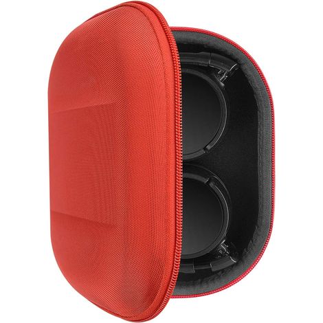Étui pour casque audio, étui de voyage rigide de rechange avec rangement pour câbles (rouge) (1/5)