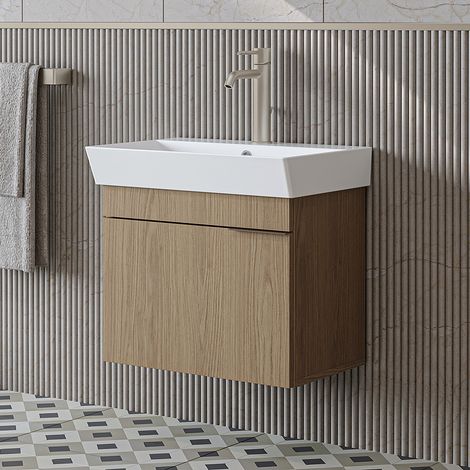 Roomart LYCIA-60 Badmöbel-Set 2-tlg 59 cm breit, Eiche(Hell)