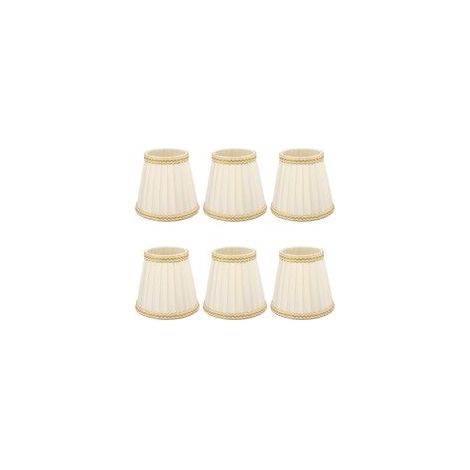 Abat-jour en tissu moderne et épuré pour lampe bougie - px1631 90 x 140 x 130 mm, fixation par clip, lot de 6 (1/5)