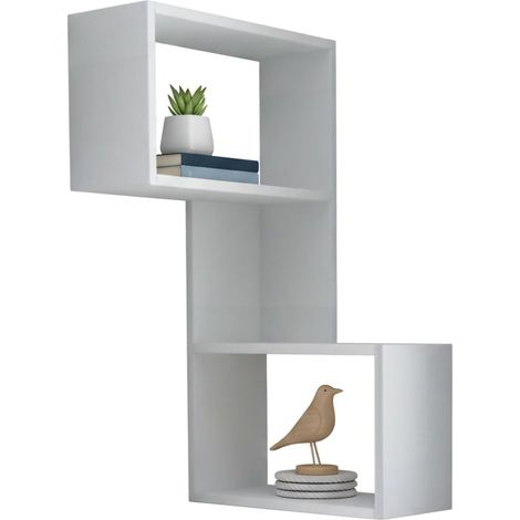 Mensola Putrajaya, 3 Ripiani, 47x20x86h cm Bianco