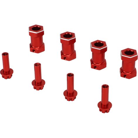 4 Pièces Moyeu Hexagonal RC 12mm en Aluminium pour Modèle de Voiture Tout-Terrain 1/10 - Rouge (1/5)