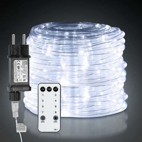 Wolketon Tubo de luz LED para interior/exterior Lámpara de luz blanca con cadena para decoración de bodas 30m