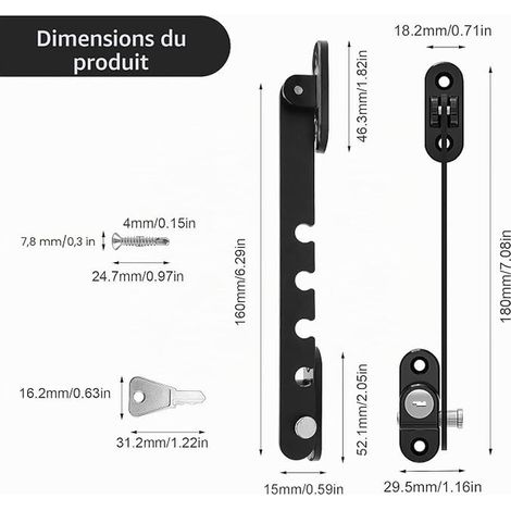 Lockable Window Restrictor Adjustable Stainless Steel Restrictor Lock Multi-Level Open Window Lock Fits Most Windows (1/3)