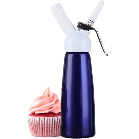 Distributeur de crème fouettée professionnel pour de délicieuses crèmes fouettées maison, sauces, desserts et liqueurs (argenté) (1/5)
