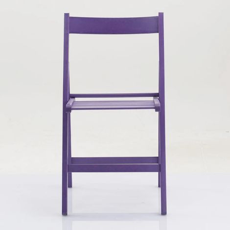 Sedia pieghevole a libro Arno - Anilina viola 42,5 x 47,5 H79 seduta 45 (1/4)