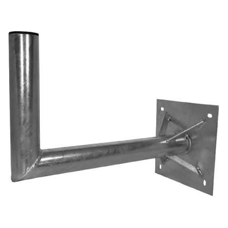 A.S. SAT Support 26500 Support Mural Acier galvanisé 50 cm Distance au Mur 60 mm Tube avec verstrebung pour antenne Satellite 120
