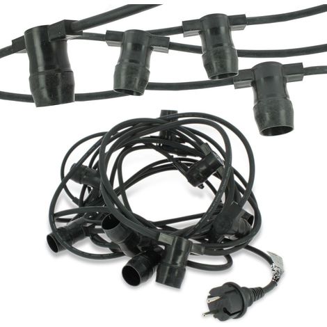 Arum Lighting – Guirlande lumineuse d'extérieur 10 mètres – 10 culots B22 interconnectables – Alimentation filaire – IP44 pour usage extérieur