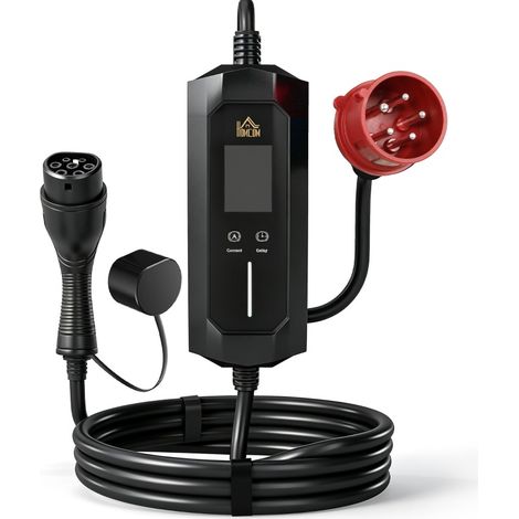 Wallbox móvil de 11 kW Tipo 2 8 m 6-16 A trifásica con cable CEE 16A y arranque retardado (1/5)