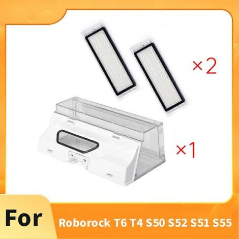 NALOOKAMIC Bac à poussière pour aspirateur robot Roborock T6 T4 S50 S52 S51 S55 - Accessoires et pièces détachées pour filtre et bac à poussière (1/4)