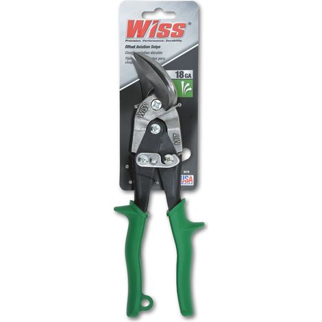 Wiss M7R 235mm/ 9-1/4-Inch MetalMaster Cesoia sfalsata con impugnature ergonomiche antiscivolo in materiale singolo per un controllo eccellente - Verde (1/2)