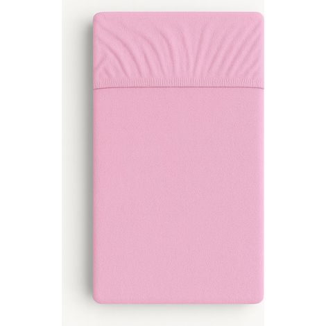 Sábana bajera ajustable de rizo para cuna 120x60cm - rosa (1/4)