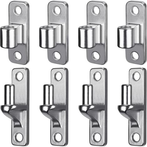 Lot de 4 charnières de portail en acier inoxydable 304, robustes et non soudées, charnières femelles et mâles pour clôtures en bois et portails de ferme, capacité de 272,2 kg (1/5)