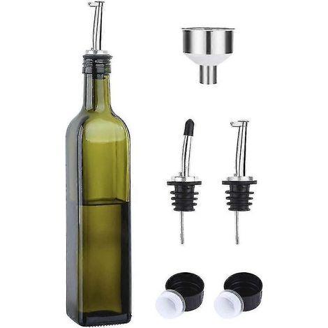 Carafe à olives en verre de 500 ml avec bec verseur et entonnoir (1/5)