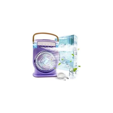 Rafraîchisseur d'air portable 4 en 1 – Ventilateur brumisateur silencieux – Autonomie 6-8h – Réservoir 600ml – 3 vitesses – Pour espaces confinés