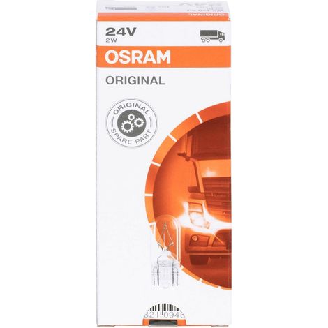 Osram 2840 ORIGINAL Glasquetschsockel, Sockel W2.1x9.5d, 24V, 10 Lampe - Auto Lampe Premium E-geprüft - Versand DE (1/5)