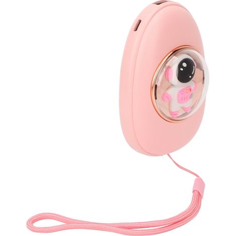 Chauffe-mains électrique 2 en 1, capsule spatiale, batterie externe USB rechargeable, réutilisable, rose (1/5)