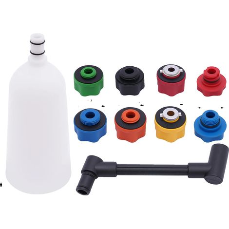 Embudo de aceite, conexión de bayoneta, incluye 8 adaptadores, color (1/2)